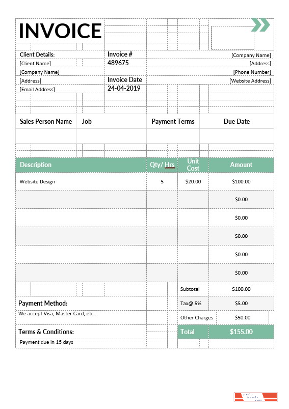 IT Services Invoice Template PSD template